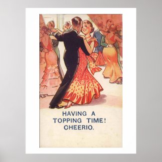 Couple Dancing, Cheerio! 1936 Vintage Inspired Poster