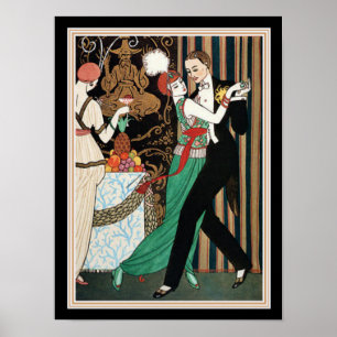 "Couple Dancing" George Barbier Art Deco 12 x16 Poster