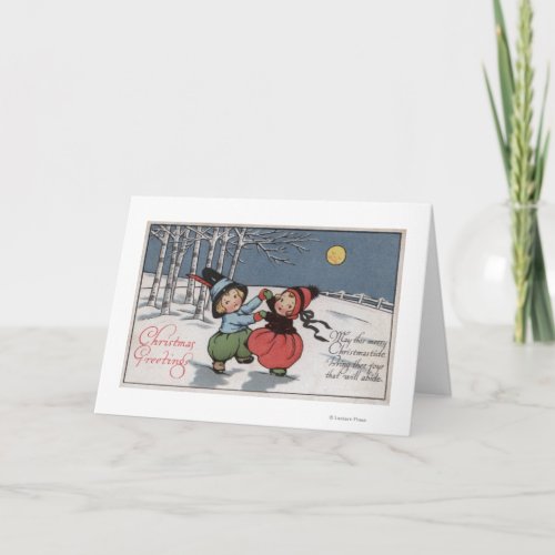 Couple Dancing in Moonlight Holiday Card