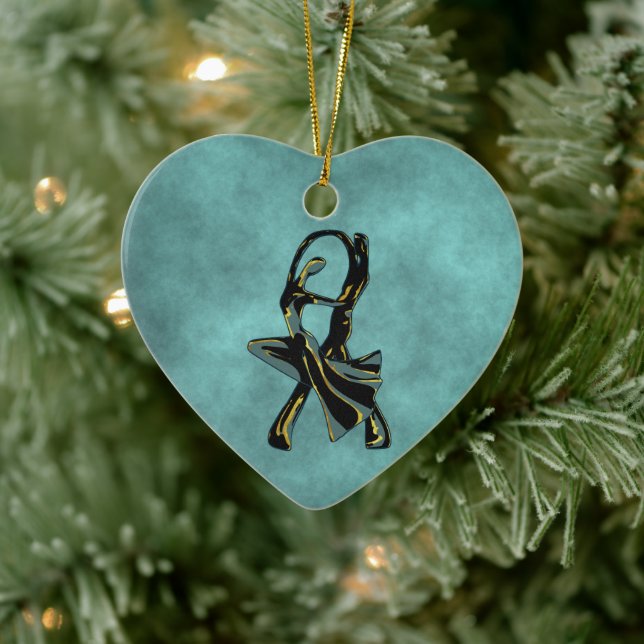 Couple dancing in the night ceramic ornament (Tree)