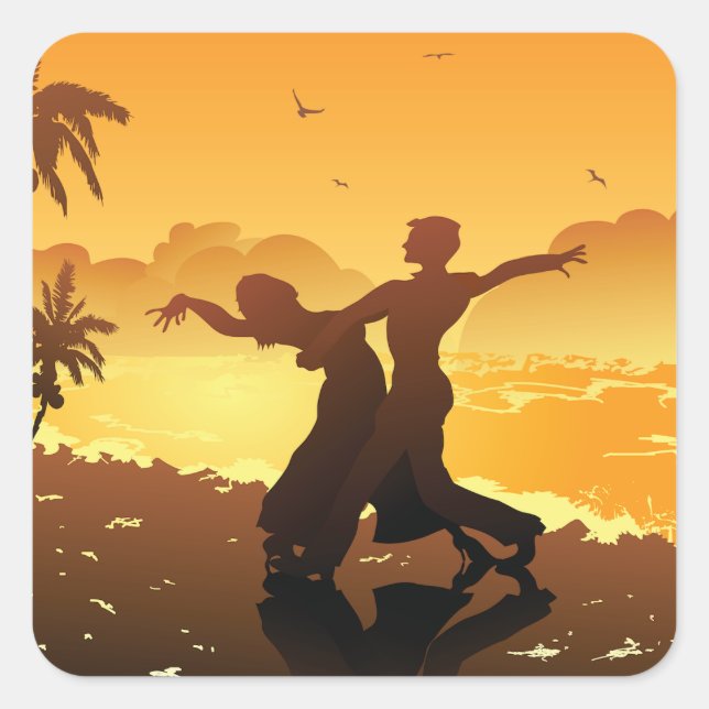 Couple Dancing On The Beach Stickers (Front)