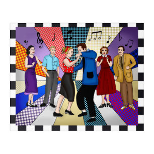 Couple Dancing Retro Nostalgic 1950's Acrylic Print