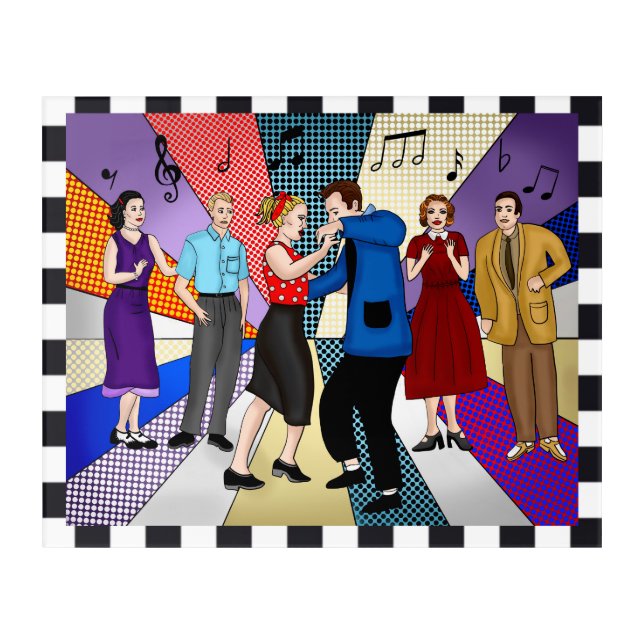 Couple Dancing  | Retro Nostalgic 1950's   Acrylic Print (Front)