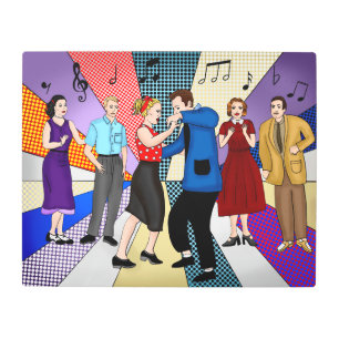 Couple Dancing Retro Nostalgic 1950's Metal Print
