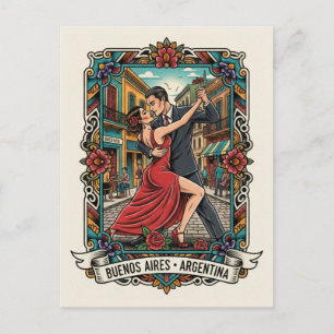 Couple dancing the tango in Argentina Postcard
