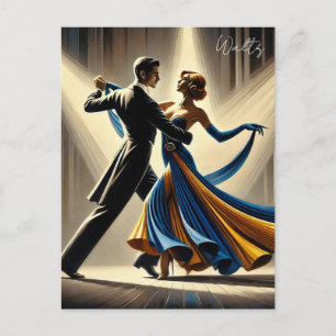 Couple Dancing Waltz Postcard
