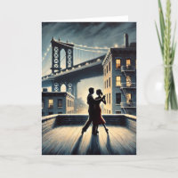 Couple Dancing with Brooklyn Bridge