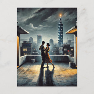 Couple Dancing with Taipei 101 Postcard