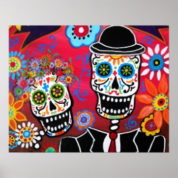 Couple Day Of The Dead Poster by prisarts at Zazzle