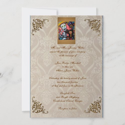 Couple Day of the Dead Wedding Invitation