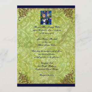 Couple Day of the Dead Wedding Invitation