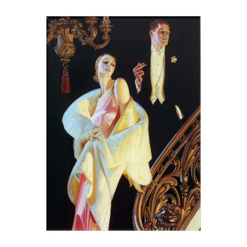 Couple Descending Staircase 1923 by Leyendecker Acrylic Print