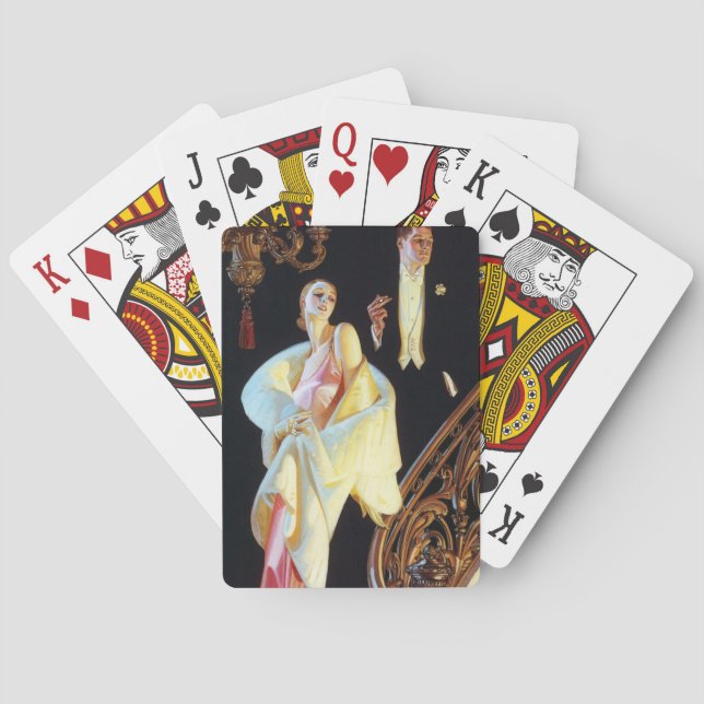 Couple Descending Staircase, 1923 by Leyendecker Poker Cards (Back)