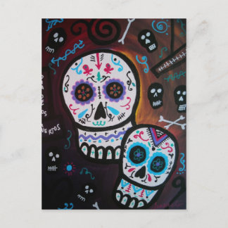 COUPLE DIA DE LOS MUERTOS POSTCARD