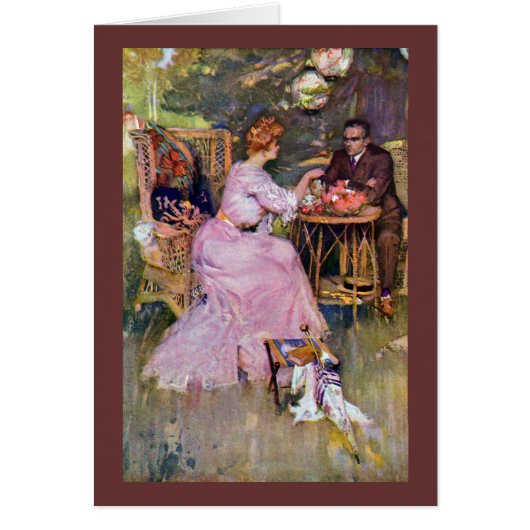 Couple Dining Al Fresco Cards (Front)