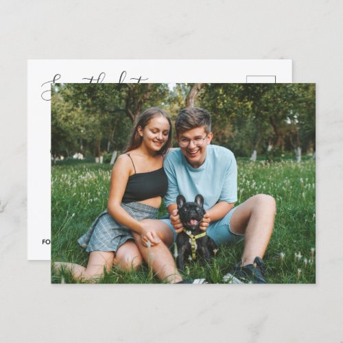 Couple Dog My Humans Getting Married Save The Date Announcement Postcard