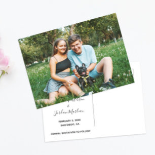Couple Dog My Humans Getting Married Save The Date Announcement Postcard