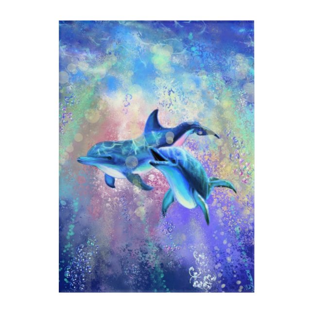 Couple Dolphin Acrylic Print (Front)