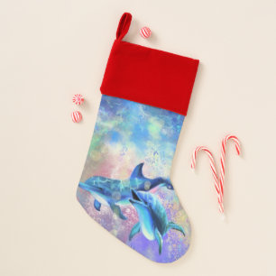 Couple Dolphin Christmas Stocking