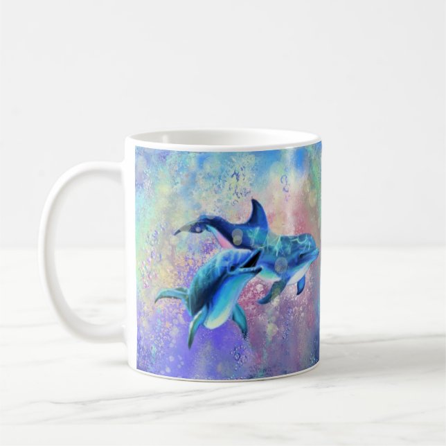 Couple Dolphin Coffee Mug (Left)