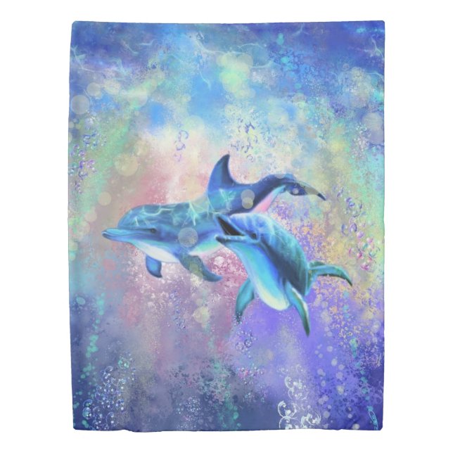 Couple Dolphin Duvet Cover (Front)