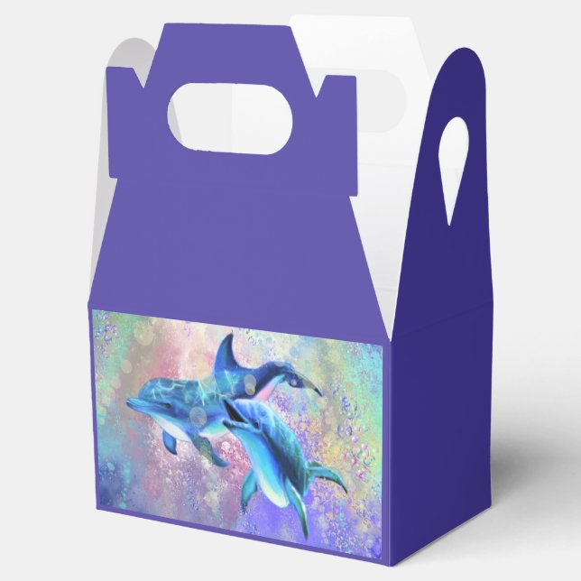 Couple Dolphin Favor or Gift Boxes (Opened)