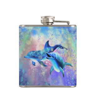 Couple Dolphin Flask