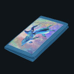 Couple Dolphin Trifold Wallet<br><div class="desc">Wallets with Dolphins Couple Painting - Customizable - Choose / Add Your Unique Text - Name / Color / Font / Size / Elements - Image - Make Your Special Gift - Resize and move or remove and add elements / text with customization tool ! Painting and Design by MIGNED....</div>