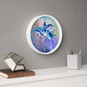 Couple Dolphin Wall Clock Happy Family