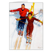 Couple Downhill Skiing (Front)