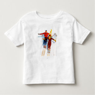 Couple Downhill Skiing Toddler T-shirt