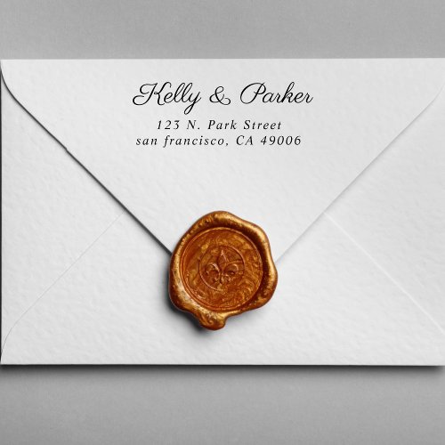 Couple Elegant Monogram Wedding Return Address  Self_inking Stamp