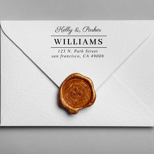 Couple Elegant Monogram Wedding Return Address  Self_inking Stamp