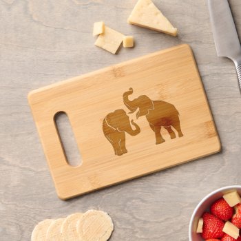 Couple Elephant Cutting Board by Migned at Zazzle