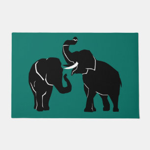 Couple Elephant Doormat