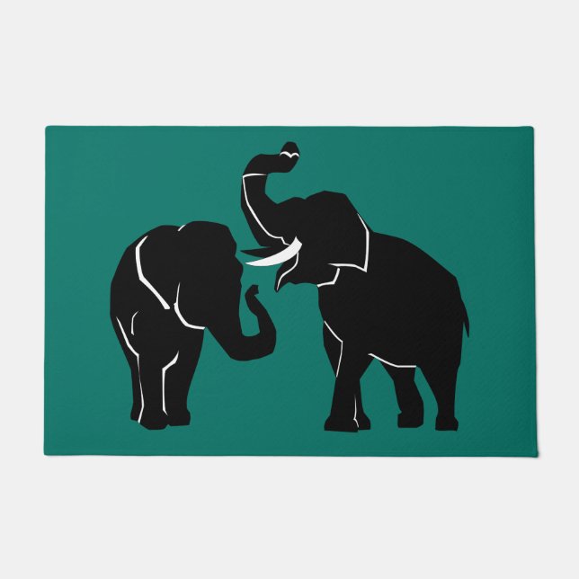 Couple Elephant Doormat (Front)