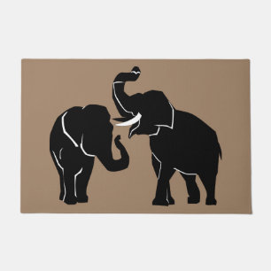 Couple Elephant Doormat