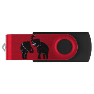 Couple Elephant Flash Drive Choose Colors