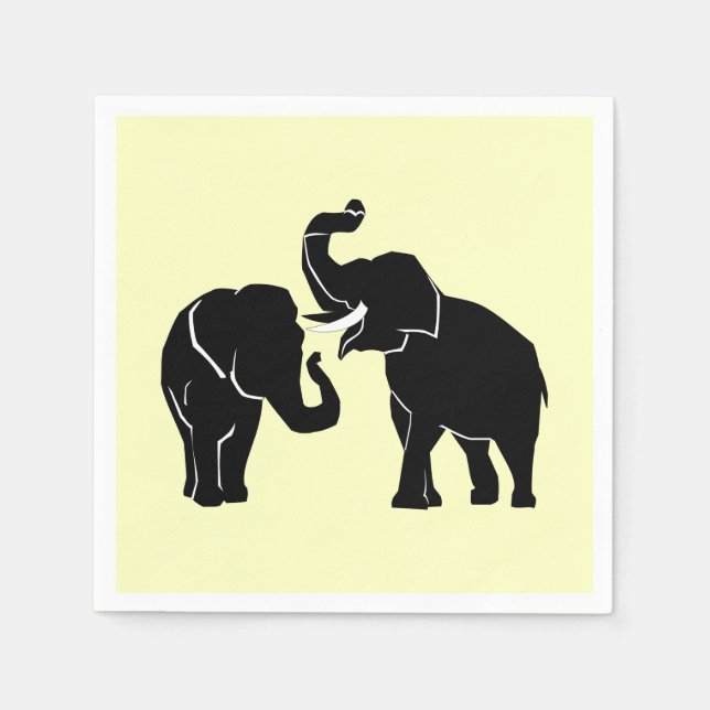 Couple Elephant Napkins (Front)