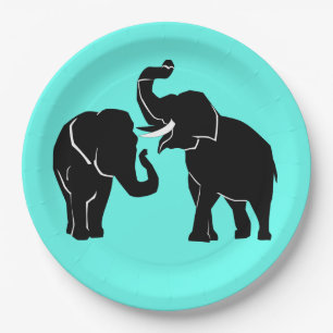 Couple Elephant Paper Plates