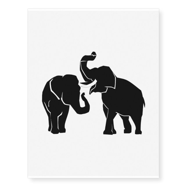 Couple Elephant Temporary Tattoos (Front)
