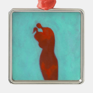 Couple Embracing Metal Ornament