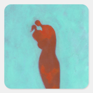 Couple Embracing Square Sticker