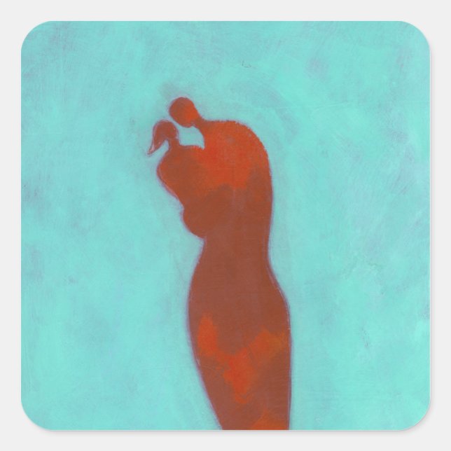 Couple Embracing Square Sticker (Front)
