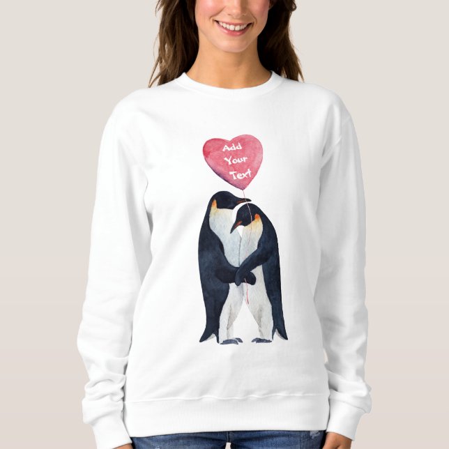 Couple Emperor Penguins Heart Personalized  Sweatshirt (Front)