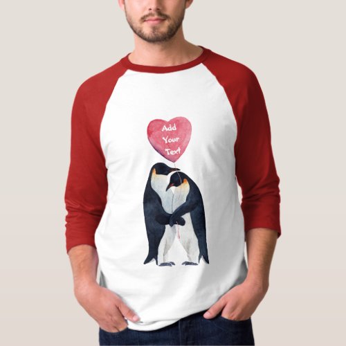 Couple Emperor Penguins Heart Personalized  T_Shirt