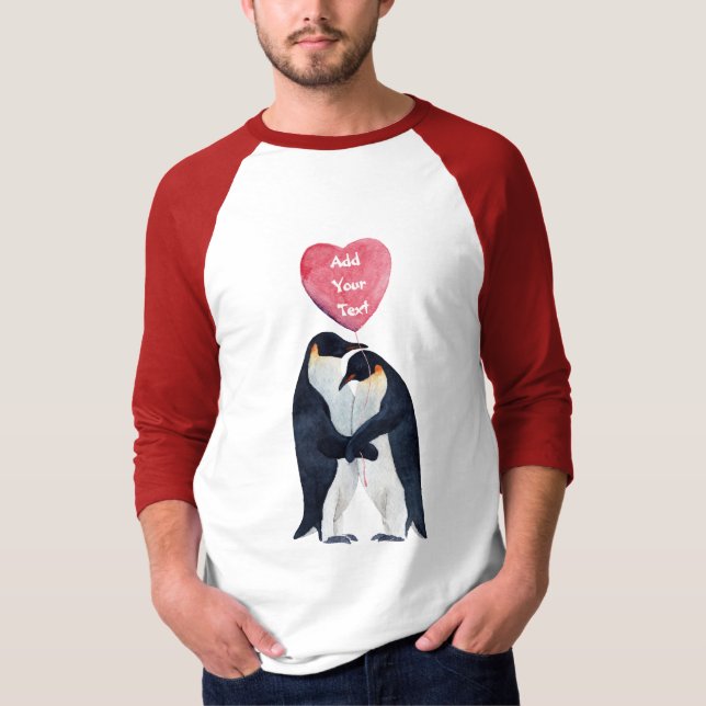 Couple Emperor Penguins Heart Personalized  T-Shirt (Front)