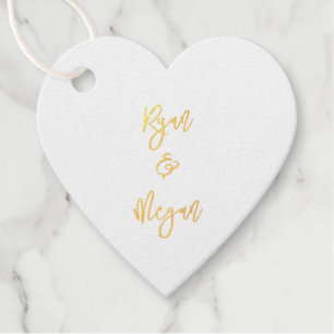 Couple Engagement NAME & NAME Wedding Celebration Foil Favor Tags