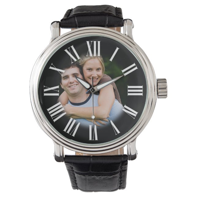 Couple Engagement Portrait Your Photo in Center Watch (Front)