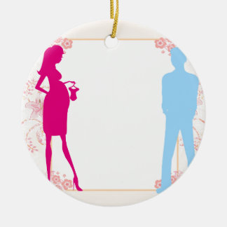 couple expecting baby ceramic ornament